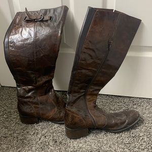 Crown brown leather boots size 10